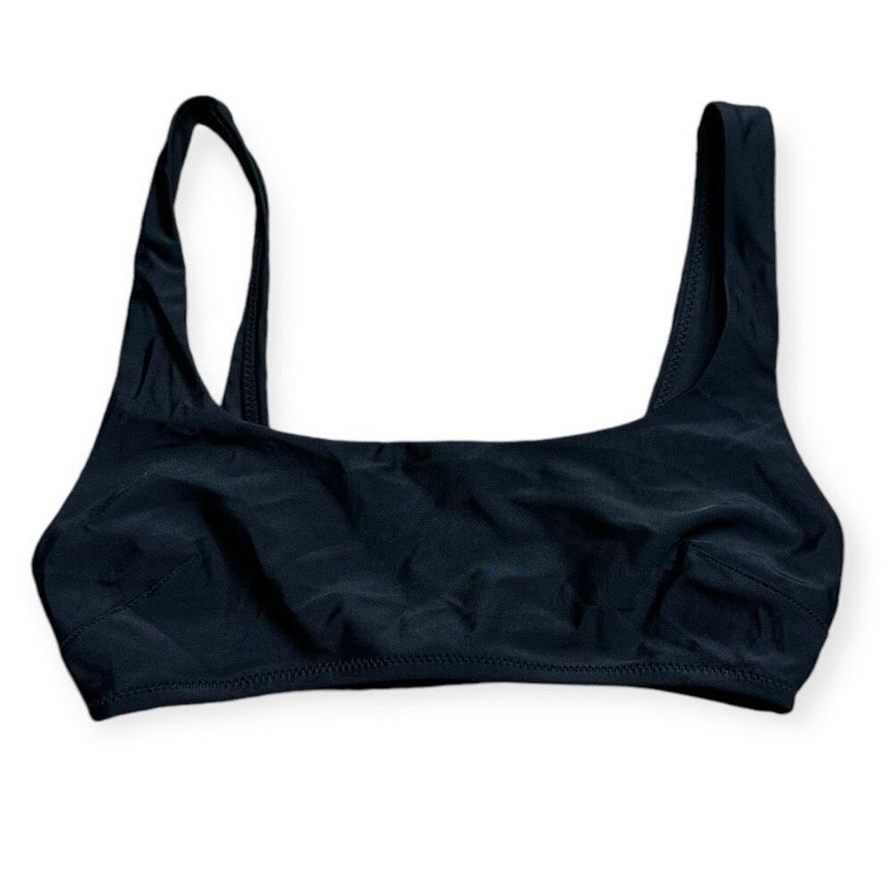AERIE Women's Black Seamless Wireless Wide Strap Scoop Sports Bra Size XS